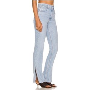 Grlfrnd Jeans The Harlow High Rise Boot With Slit Hudson Light Wash Size 24 NWT